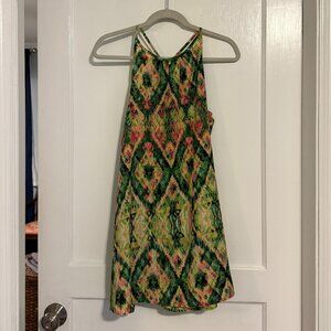 Karlie Racerback Geometric Print Mini Dress